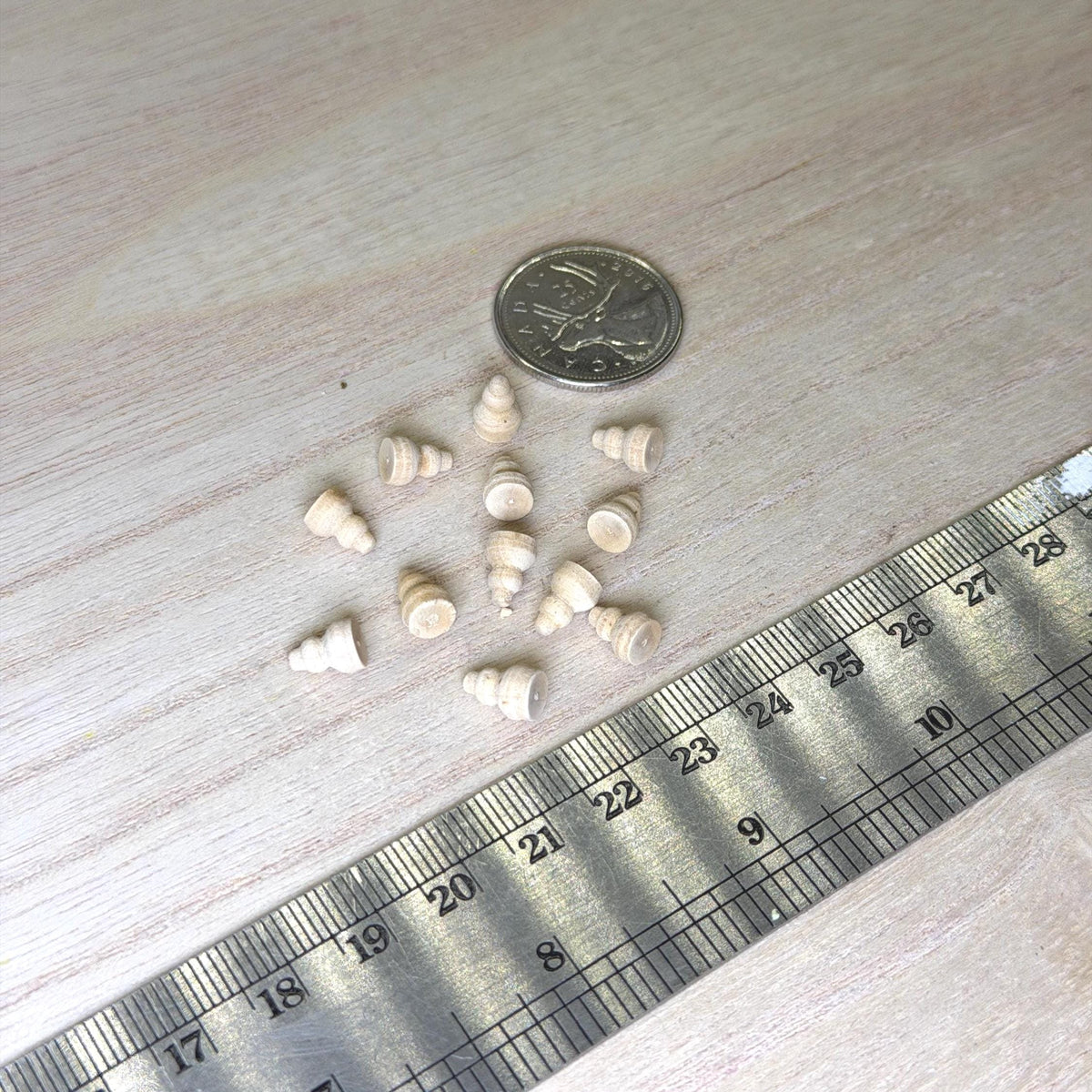 1:12 Scale Miniature Unpainted Turned Wood Beehive Knobs, Set of 12, 1/4 inch tall, DIY Dollhouse Supply