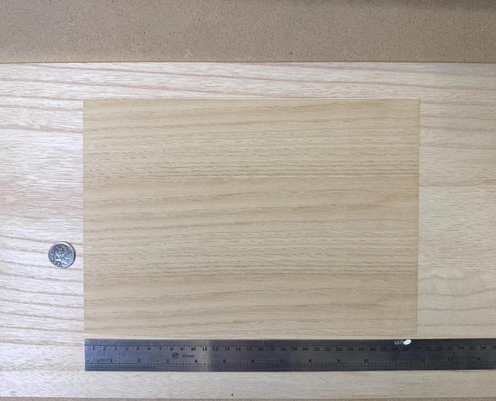 Miniature Oak Peel and Stick Wood Veneer Sheet, 8-1/4 x 11-11/16 inch, 0.01 inch thick, DIY Dollhouse Supply