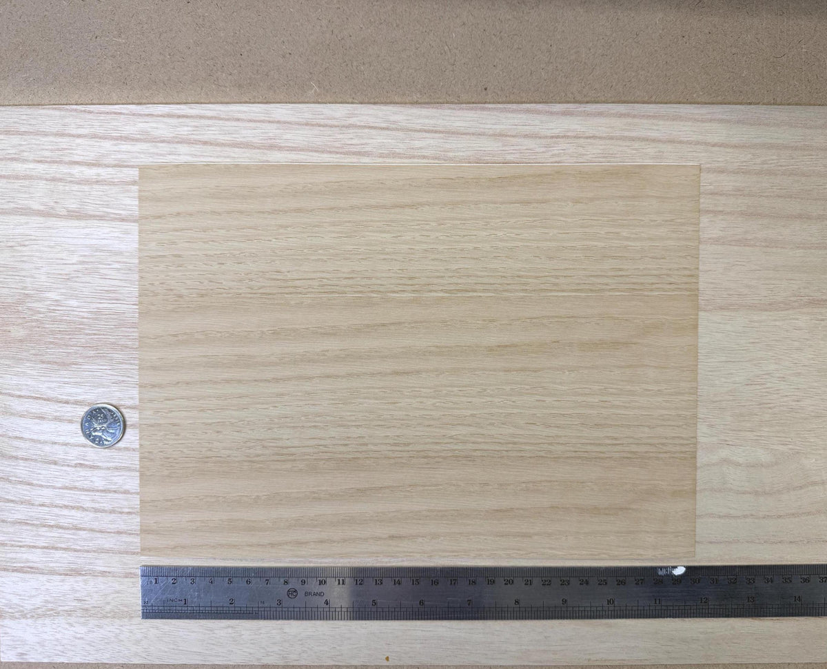 Miniature Oak Peel and Stick Wood Veneer Sheet, 8-1/4 x 11-11/16 inch, 0.01 inch thick, DIY Dollhouse Supply