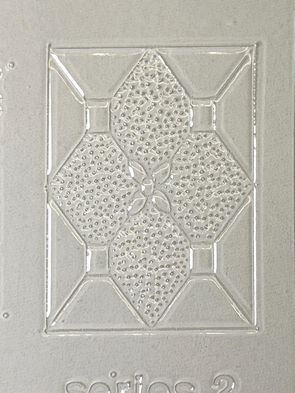 1:12 Scale Miniature Unpainted Stained Glass Window Insert, Diamond and Flower Design, 1-3/4 x 2-3/8 inch, DIY Dollhouse Supply (clear)