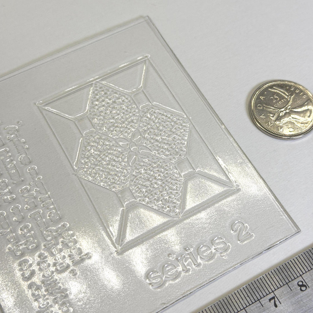 1:12 Scale Miniature Unpainted Stained Glass Window Insert, Diamond and Flower Design, 1-3/4 x 2-3/8 inch, DIY Dollhouse Supply (clear)