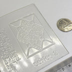 1:12 Scale Miniature Unpainted Stained Glass Window Insert, Diamond and Flower Design, 1-3/4 x 2-3/8 inch, DIY Dollhouse Supply (clear)