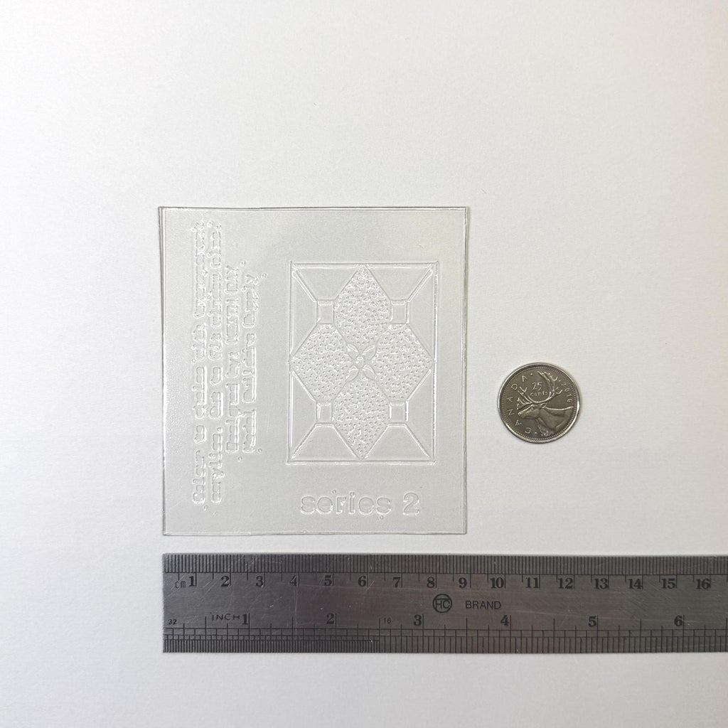 1:12 Scale Miniature Unpainted Stained Glass Window Insert, Diamond and Flower Design, 1-3/4 x 2-3/8 inch, DIY Dollhouse Supply (clear)