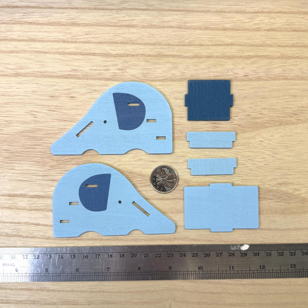 1:12 Scale Miniature Elephant Slide Kit for Nursery or Playroom, 2-3/8 inch tall, DIY Dollhouse Supply (blue)