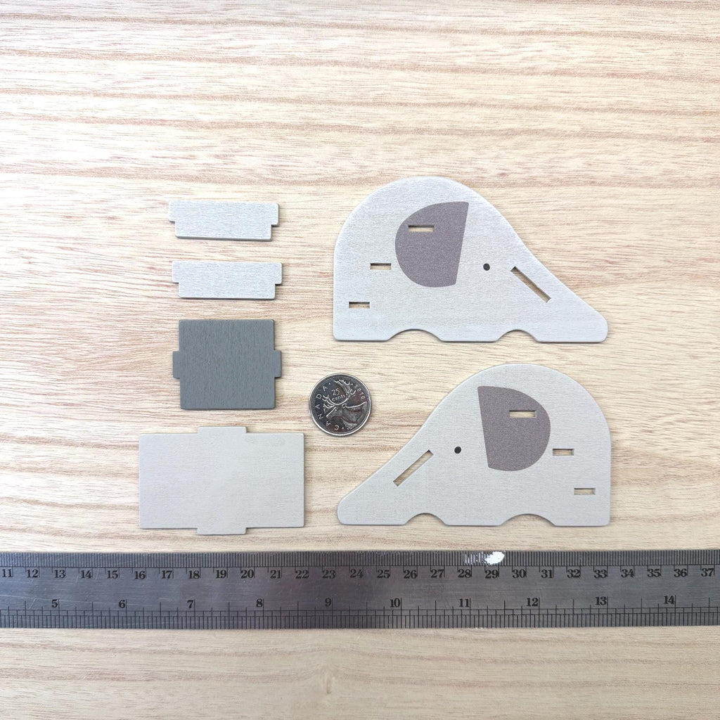 1:12 Scale Miniature Elephant Slide Kit for Nursery or Playroom, 2-3/8 inch tall, DIY Dollhouse Supply (gray)