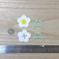 1:12 Scale Miniature Daisy Table Kit for Nursery or Playroom, 1-5/16 inch tall, Self-assemble DIY Dollhouse Supply (white and mint green)