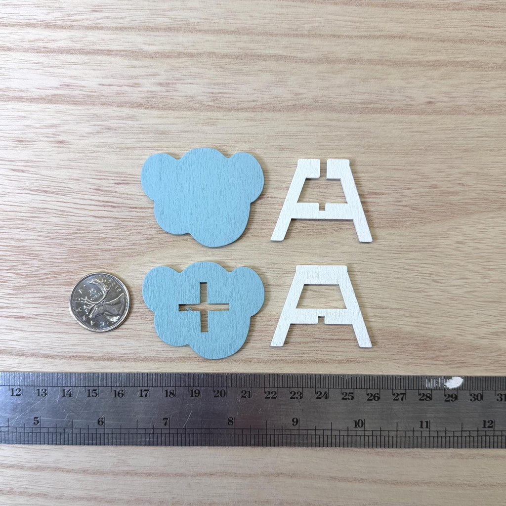 1:12 Scale Miniature Cloud Table Kit for Nursery or Playroom, 1-5/16 inch tall, Self-assemble DIY Dollhouse Supply (dusty blue and white)