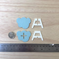 1:12 Scale Miniature Cloud Table Kit for Nursery or Playroom, 1-5/16 inch tall, Self-assemble DIY Dollhouse Supply (dusty blue and white)
