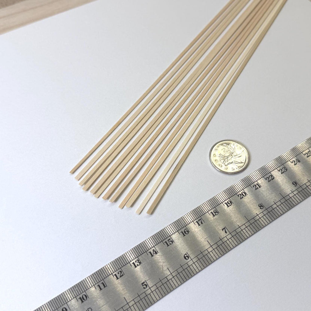 Wood Strips Dollhouse Door Trim Window Casing Set of 12 , 1/32" x 3/32" x 12" inch long each
