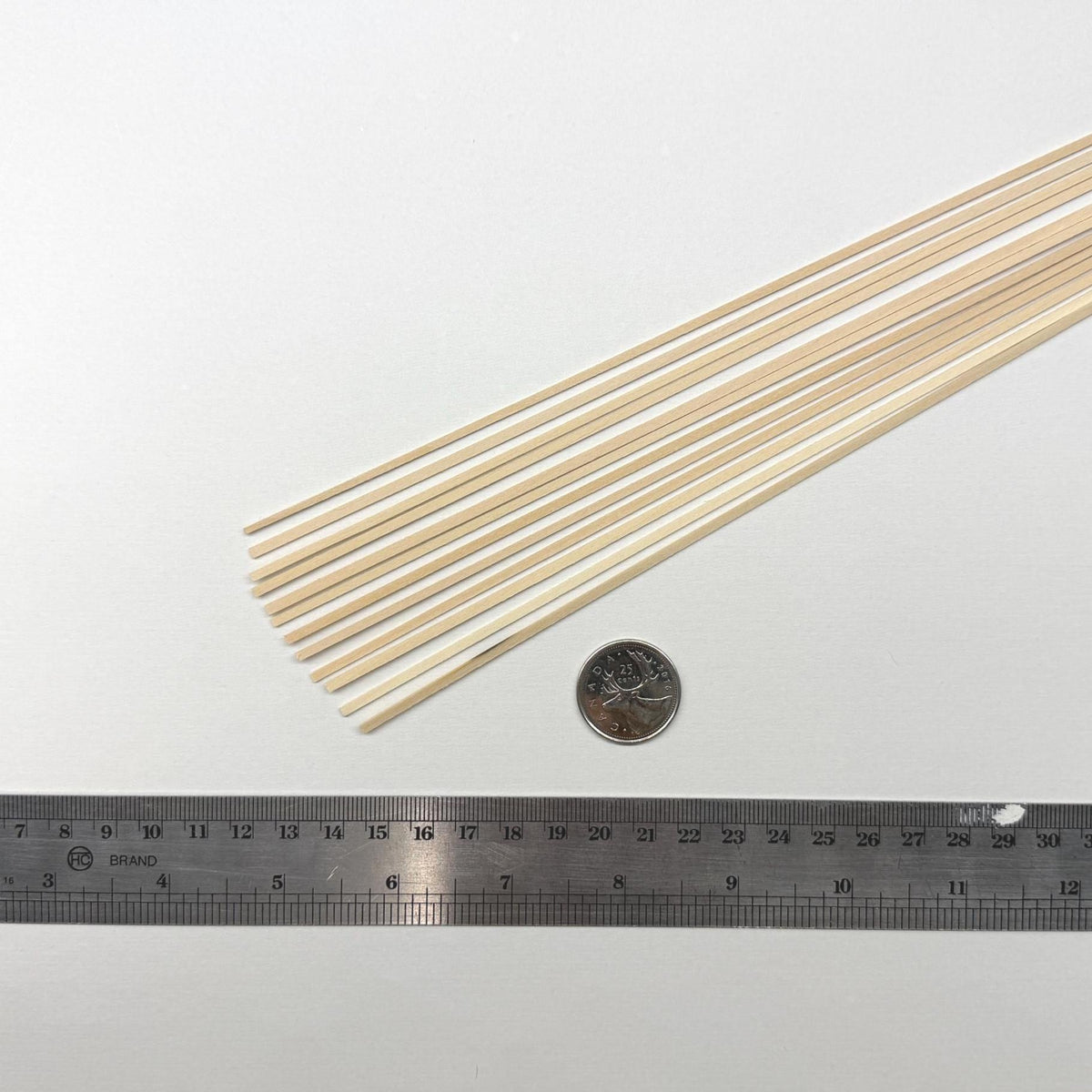 Wood Strips Dollhouse Door Trim Window Casing Set of 12 , 1/32" x 3/32" x 12" inch long each