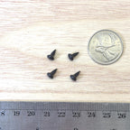 1:12 Scale Miniature Mushroom Knobs, Set of 4, 3/16 inch dia., DIY Dollhouse Supply (matte black)