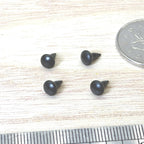 1:12 Scale Miniature Mushroom Knobs, Set of 4, 3/16 inch dia., DIY Dollhouse Supply (matte black)