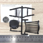 1:12 Scale Miniature Duxbury Windsor Chair Kit, Unassembled, 3-7/16 inch tall, DIY Dollhouse Supply (black)