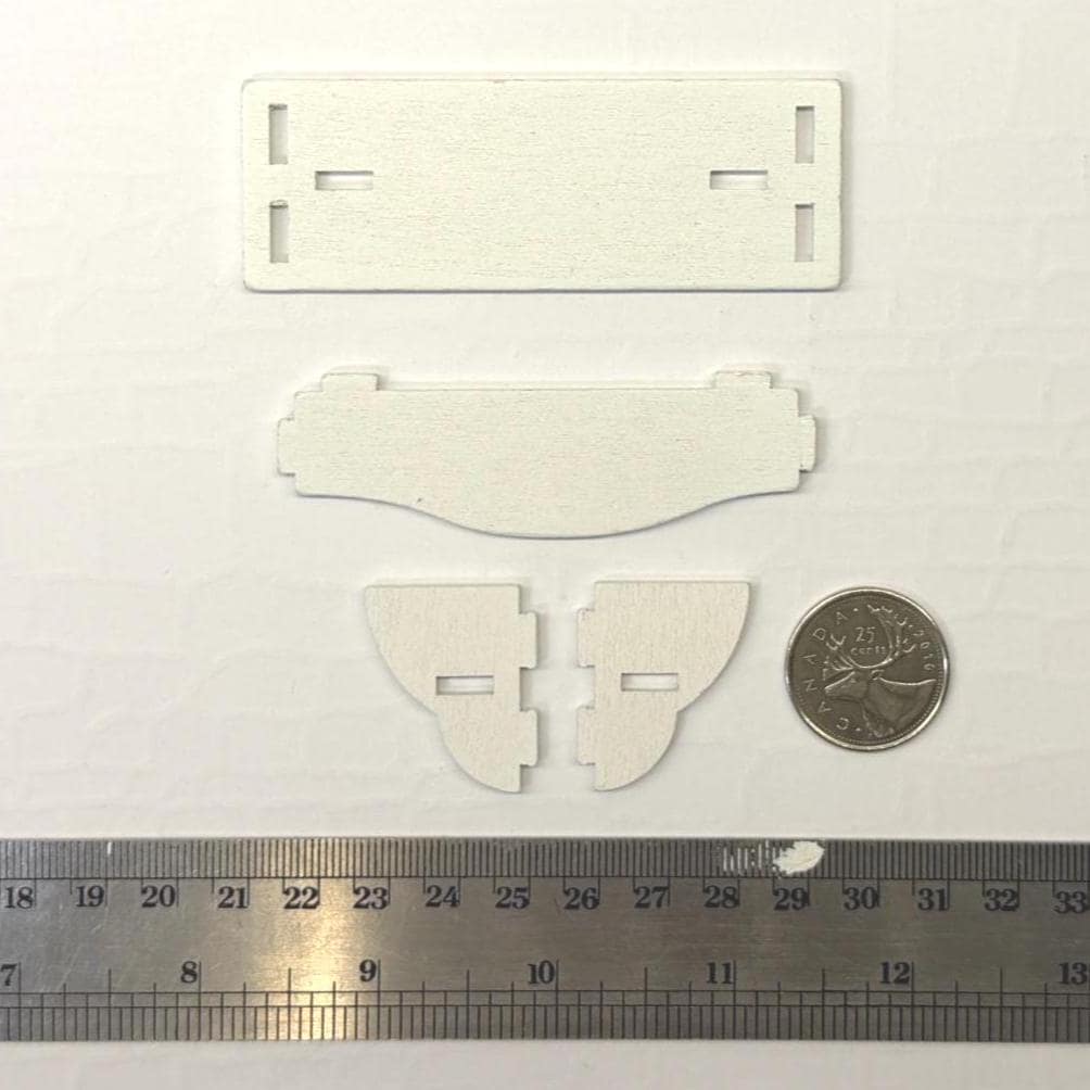 1:12 Scale Miniature Wood Scalloped Wall Shelf Kit, Unassembled, 3-3/8 inch long, DIY Dollhouse Supply (white)