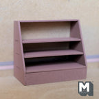 Maßstab 1:12 Miniatur-Stufenregal aus Holz mit 4 Ebenen, Bausatz, unmontiert, 3-15/16 inch breit, DIY-Puppenhausbedarf (Altrosa)