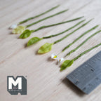 1:12 Scale Miniature White Calla Lily Flower Stems with Leaves, Set of 8, up to 3-1/4 inch long, DIY Dollhouse Supply