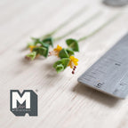 Miniatura a escala 1:12 de tallos de azalea amarilla con hojas, set de 3, hasta 3-3/8 inch de largo, suministros DIY para casa de muñecas