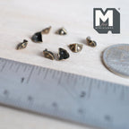 1:12 Scale Miniature Box Corner Caps, Set of 8, 3/16 inch tall, DIY Dollhouse Supply (antique brass)