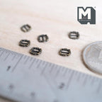 1:12 Scale Miniature Ornate Slide Buckles, Set of 6, 1/4 inch wide, DIY Dollhouse Supply (antique brass)