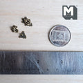 1:12 scale miniature antique brass metal swing hook latches with matching catch plates, set of 2