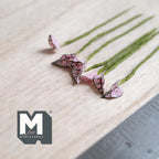 Miniatura in scala 1:12 steli di pianta con foglie rosa a cuore, set da 7, lunghezza fino a 2-15/16 inch, accessori fai da te per casa delle bambole