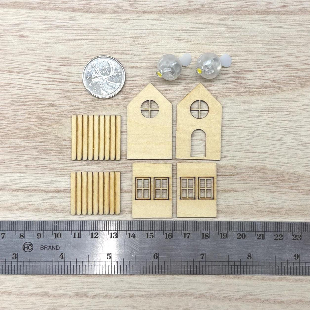 1:12 Scale Miniature House Lantern Kit with 2 LED Bulbs, Unassembled, 1-3/4 inch tall, DIY Dollhouse Supply