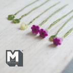 Maßstab 1:12 Miniatur-Stiele lila Nelken mit Blättern, 7er-Set, bis zu 2-5/8 inch lang, DIY-Puppenhausbedarf