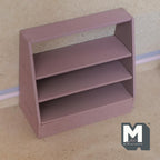 Maßstab 1:12 Miniatur-Stufenregal aus Holz mit 4 Ebenen, Bausatz, unmontiert, 3-15/16 inch breit, DIY-Puppenhausbedarf (Altrosa)