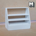 Kit d'étagère présentoir à gradins miniature en bois à 4 niveaux à l'échelle 1:12, non assemblé, 10 cm de large, fourniture pour maison de poupée à monter soi-même (blanc)