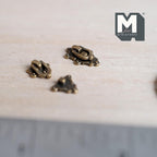 1:12 Scale Miniature Swing Hook Latches with Catches, Set of 2, 9/16 inch tall, DIY Dollhouse Supply (antique brass)