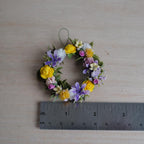1:12 Scale Miniature Spring Flower Wreath with Roses, 2-1/8 inch dia., Dollhouse Decor