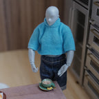 Miniaturowa filiżanka do kawy ze spodkiem, łyżeczką i ciasteczkiem w skali 1:12, średnica 3/4 cala, dekoracja do domku dla lalek (zielona) (duża) (niejadalna)