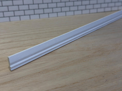 1:12 Scale Miniature Curved Profile Wood Baseboard Molding, 18 inch long, DIY Dollhouse Supply (white)